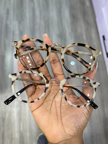 Cheetah Print Round Glasses Frame